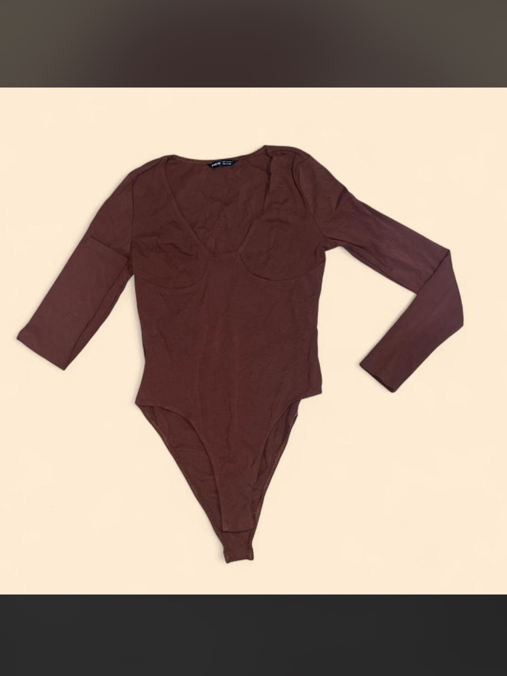 Long Sleeve Brown Bodysuit